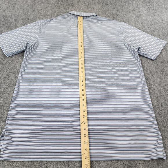 Peter Millar Polo Mens XXL Blue White Stripe Jasna Polana Performance Golf Shirt - Picture 6 of 16